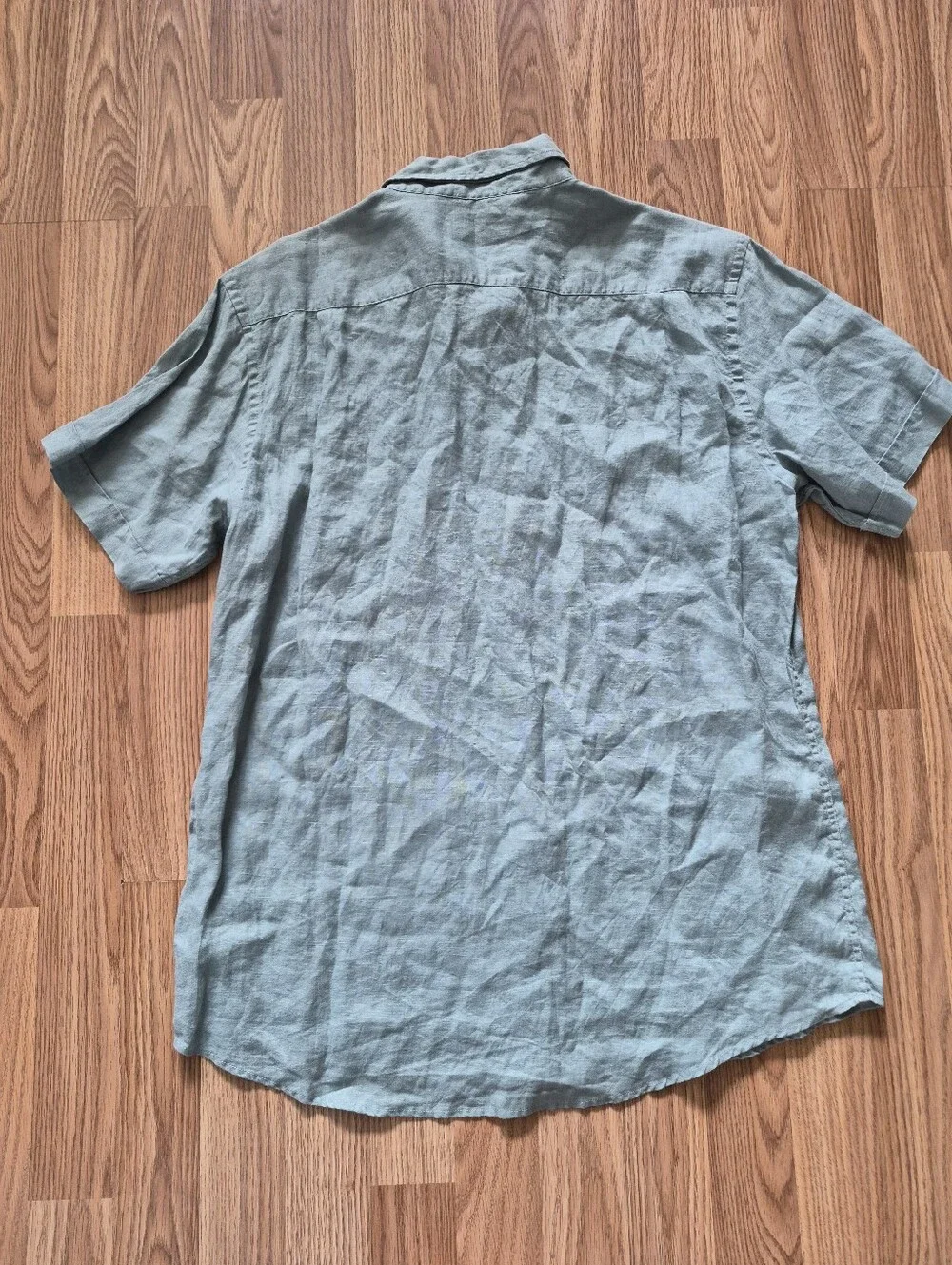 Rod & Gunn Sports Fit Men's Green Linen Short-Sleeve Button-Down Shirt